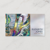 Muziekleraar Abstracte kunstcollage Visitekaartje (Voorkant)