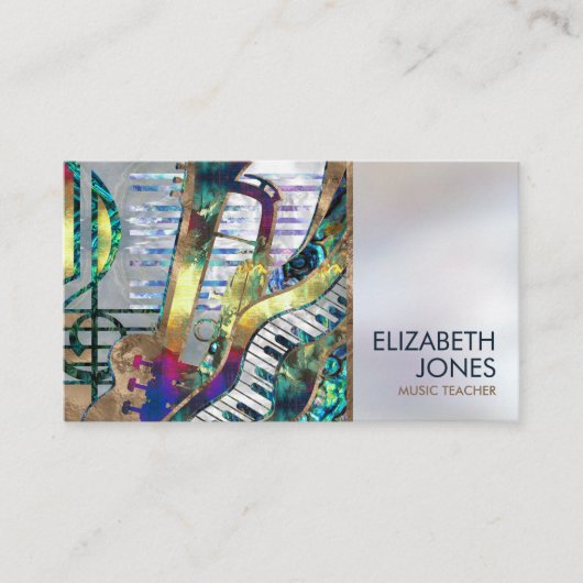 Muziekleraar Abstracte kunstcollage Visitekaartje (Voorkant)