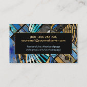 Muziekleraar Abstracte kunstcollage Visitekaartje (Achterkant)