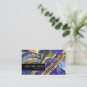 Muziekleraar Abstracte kunstcollage Visitekaartje (Staand voorkant)