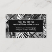 Muziekleraar Abstracte kunstcollage Visitekaartje (Achterkant)