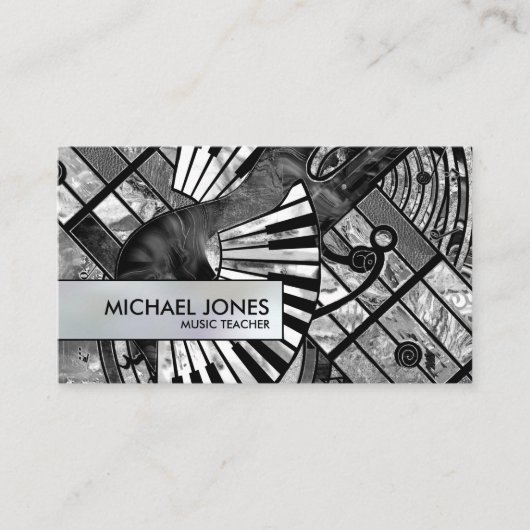Muziekleraar Abstracte kunstcollage Visitekaartje (Voorkant)