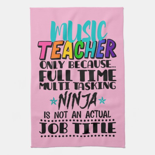 Muziekleraar Alleen Omdat Fulltime Multitasken Theedoek (Verticaal)