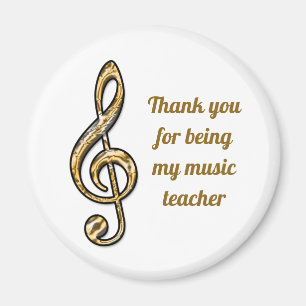 Muziekleraar appreciatie Gold Clef Hartelijk dank Magneet
