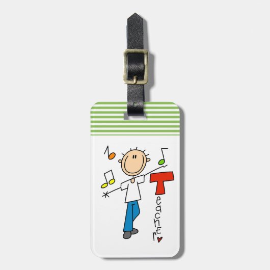 Muziekleraar Bagagelabel (Voorkant verticaal)
