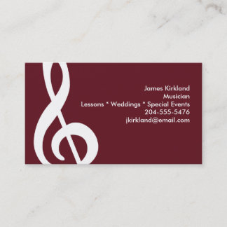 Muziekleraar band directeur Studio Music Clef Visitekaartje