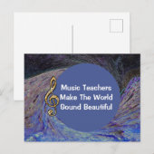 Muziekleraar Bedankt Blauwe Spiraalvorm School Briefkaart (Voorkant / Achterkant)