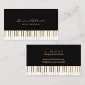 Muziekleraar Black Gold Piano Keys Musical Visitekaartje (Voorkant / Achterkant)
