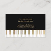 Muziekleraar Black Gold Piano Keys Musical Visitekaartje (Achterkant)