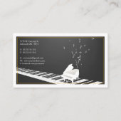 Muziekleraar | Black White Piano Keys Visitekaartje (Achterkant)