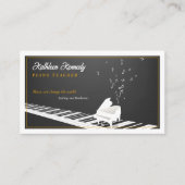 Muziekleraar | Black White Piano Keys Visitekaartje (Voorkant)