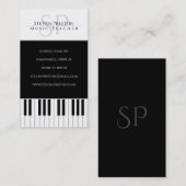 Muziekleraar | Black White Piano Keys Visitekaartje (Voorkant / Achterkant)