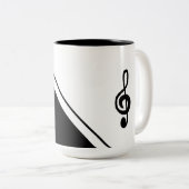 Muziekleraar Black White Trendy Musical Tweekleurige Koffiemok (Voorkant rechts)