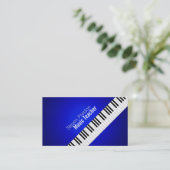 Muziekleraar | Blauwe piano toetsen Visitekaartje (Staand voorkant)