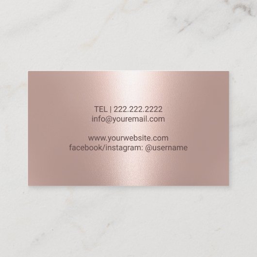 Muziekleraar Blush Roos Gold Piano Keys Musical Visitekaartje (Achterkant)