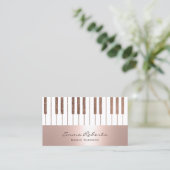 Muziekleraar Blush Roos Gold Piano Keys Musical Visitekaartje (Staand voorkant)