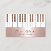 Muziekleraar Blush Roos Gold Piano Keys Musical Visitekaartje (Voorkant)