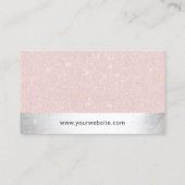 Muziekleraar Blush roze & Silver Musical Visitekaartje (Achterkant)