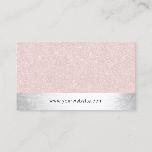 Muziekleraar Blush roze & Silver Musical Visitekaartje (Achterkant)