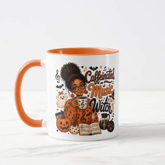 Muziekleraar Caffeinated Heks Sinaasappel Mok (Links)