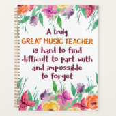 Muziekleraar Classroom Decor Appreciation Gift Planner (Voorkant)
