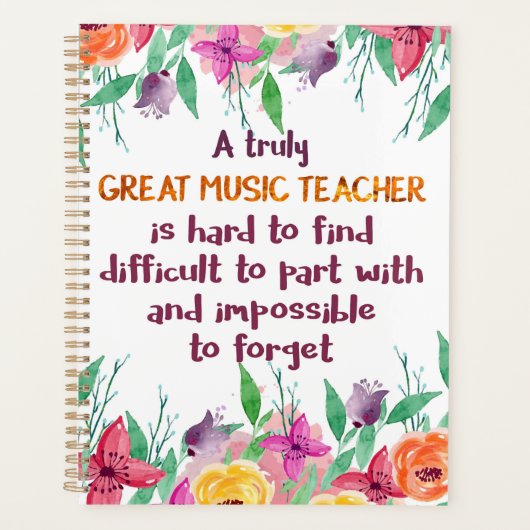 Muziekleraar Classroom Decor Appreciation Gift Planner (Voorkant)