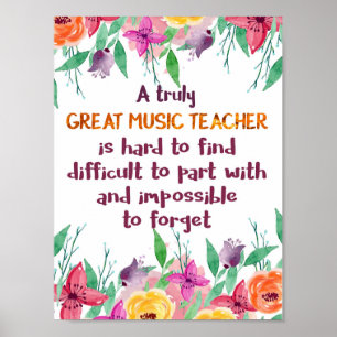 Muziekleraar Classroom Decor Appreciation Gift Poster
