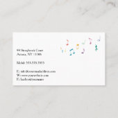 Muziekleraar | Colorful Piano Keys Visitekaartje (Achterkant)