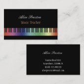 Muziekleraar | Colorful Piano Visitekaartje (Voorkant / Achterkant)