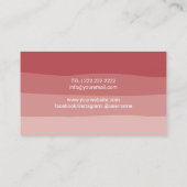 Muziekleraar Coral Red Stripes Piano Keys Musical Visitekaartje (Achterkant)