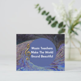 Muziekleraar Dank U Blauwe Spiraalvormige Draai Sc Briefkaart