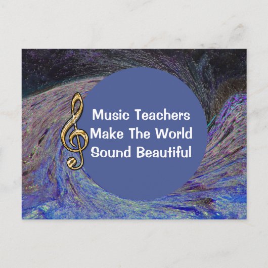 Muziekleraar Dank U Blauwe Spiraalvormige Kronkel  Briefkaart (Voorkant)