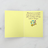 Muziekleraar Dank u wel notities en sterren (Binnen)