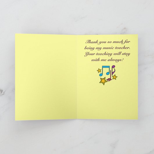 Muziekleraar Dank u wel notities en sterren (Binnen)
