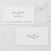 Muziekleraar Eenvoudig handgeschreven Visitekaartj Visitekaartje (Voorkant / Achterkant)