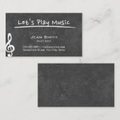Muziekleraar Elegant Chalkboard Visitekaartje (Voorkant / Achterkant)