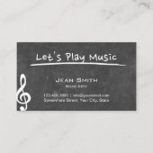 Muziekleraar Elegant Chalkboard Visitekaartje (Voorkant)