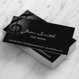 Muziekleraar Elegant Dark Clef Visitekaartje