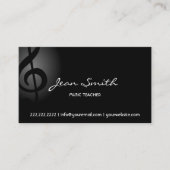 Muziekleraar Elegant Dark Clef Visitekaartje (Voorkant)