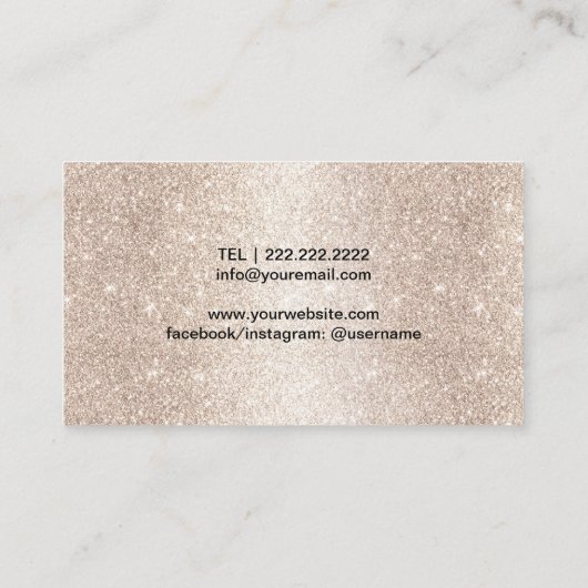 Muziekleraar Elegant Gold Glitter Piano Musical Visitekaartje (Achterkant)