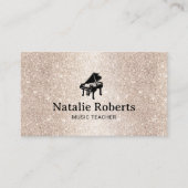 Muziekleraar Elegant Gold Glitter Piano Musical Visitekaartje (Voorkant)