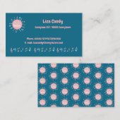 Muziekleraar elegant merkt blauwe achtergrond op contactkaartje (Voorkant / Achterkant)