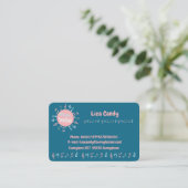 Muziekleraar elegant merkt blauwe achtergrond op visitekaartje (Staand voorkant)