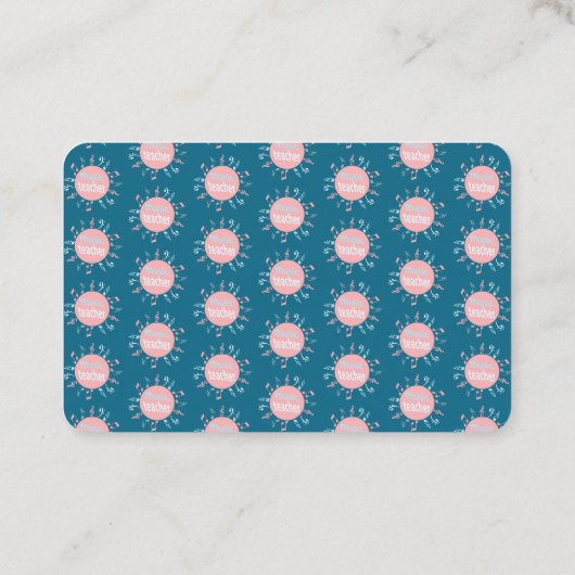 Muziekleraar elegant merkt blauwe achtergrond op visitekaartje (Achterkant)