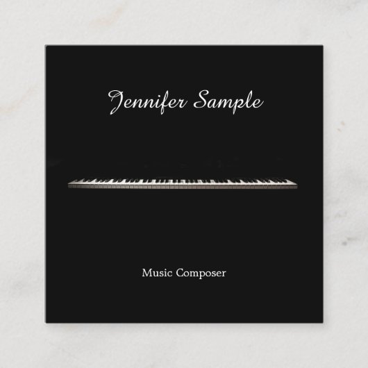 Muziekleraar Elegant Musician Sjabloon Modern Vierkante Visitekaartje (Voorkant)