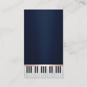 Muziekleraar Elegant Navy Blue Piano Keys Visitekaartje (Achterkant)