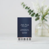Muziekleraar Elegant Navy Blue Piano Keys Visitekaartje (Staand voorkant)
