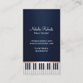 Muziekleraar Elegant Navy Blue Piano Keys Visitekaartje (Voorkant)