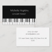Muziekleraar Elegant Pianist Piano Keys Contactkaartje (Voorkant / Achterkant)