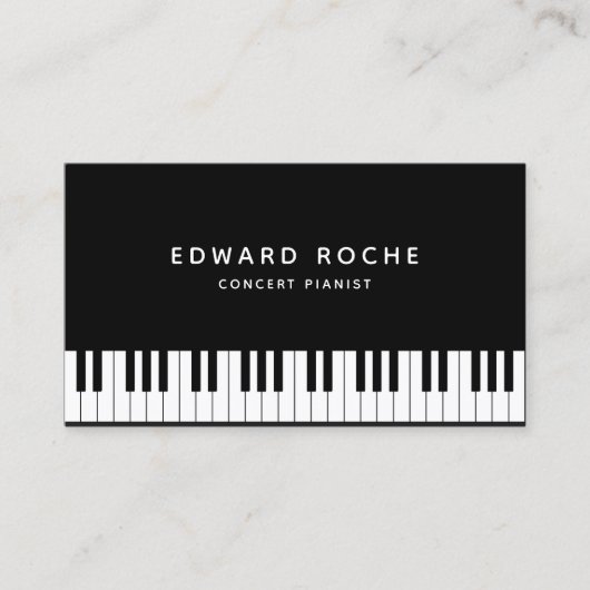 Muziekleraar Elegant Pianist Piano Keys Visitekaartje (Voorkant)